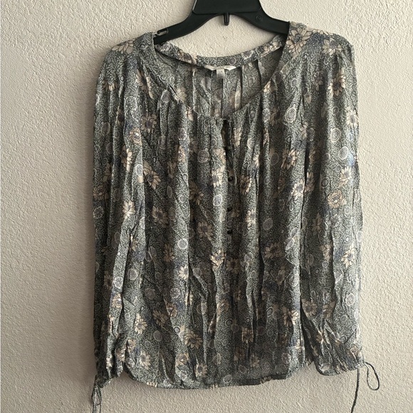 Lucky Brand Long Sleeve Floral Print Women's Top L - Picture 2 of 13